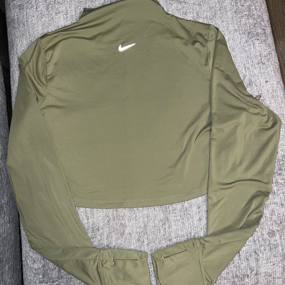 Nike Sage Green Women's Long Sleeve Crop Top